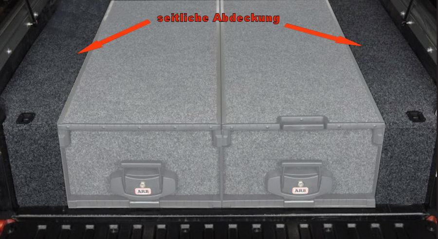 Abdeckung Outback Schublade seitlich Mercedes X-Klasse ab 2018, Doppelkabine Abdeckung Outback Schublade seitlich Mercedes X-Klasse ab 2018, Doppelkabine