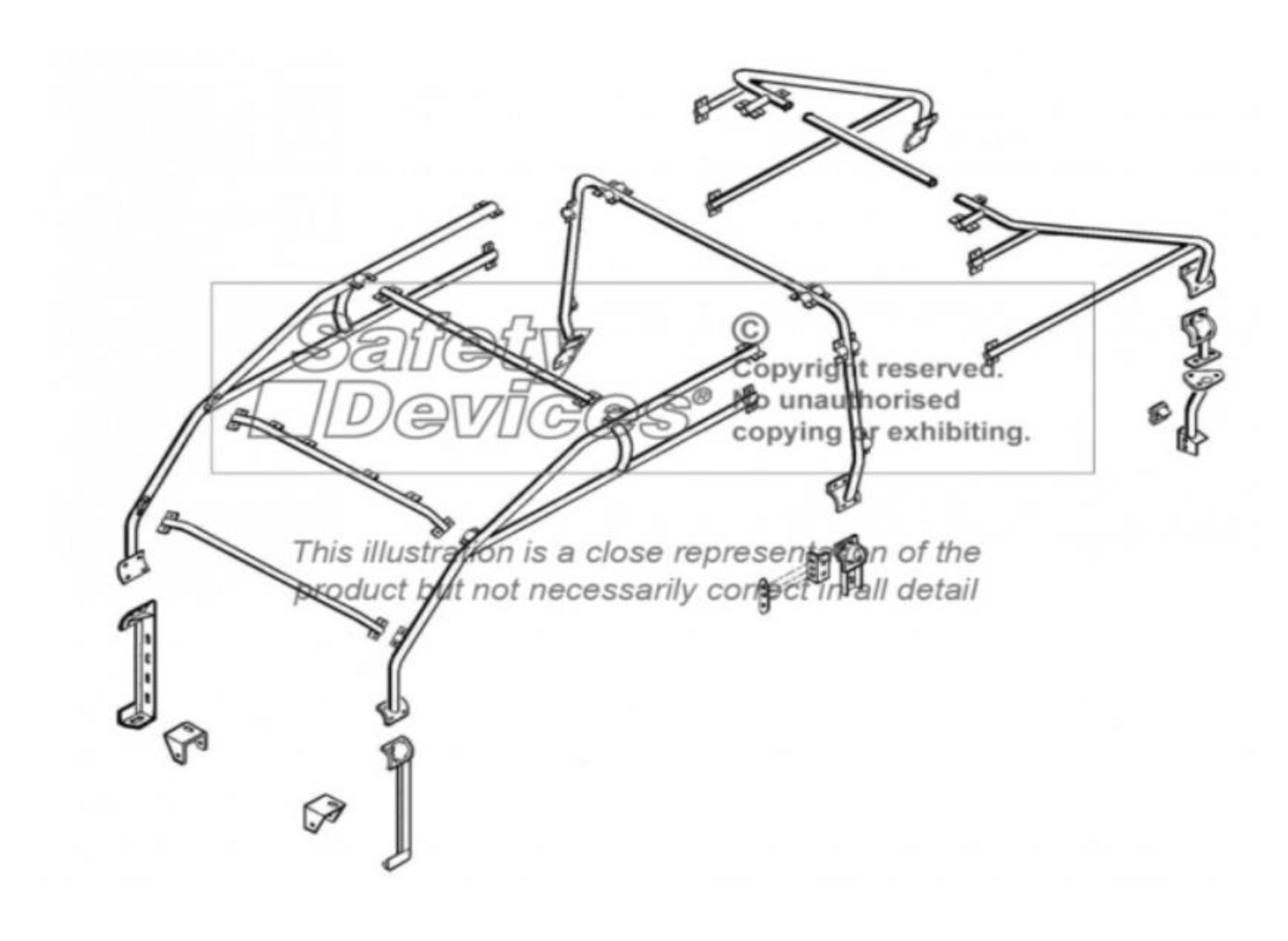 RBL2437SSS NAS Überrollkäfig extern für Defender 110 Crew Cab / Pick Up