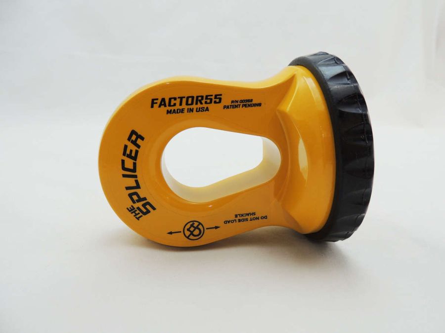 ''FACTOR 55'' SPLICER 3/8-1/2'' SYNTHETIC ROPE SPLICE-ON SHACKLE MOUNT, YELLOW ''FACTOR 55'' SPLICER 3/8-1/2'' SYNTHETIC ROPE SPLICE-ON SHACKLE MOUNT, YELLOW