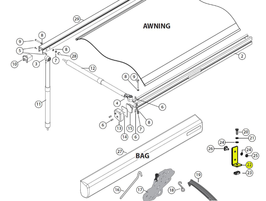 Rhino Rack L-Halter Sunseeker Markise für 50-032132 & 50-032133 (1 Stk) Rhino Rack L-Halter Sunseeker Markise für 50-032132 & 50-032133 (1 Stk)