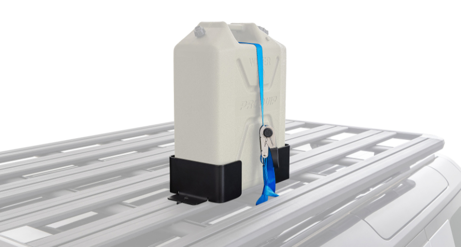 Rhino Rack Single Kanisterhalter, mit Zurrgurt und Zwifloc Rhino Rack Single Kanisterhalter, mit Zurrgurt und Zwifloc