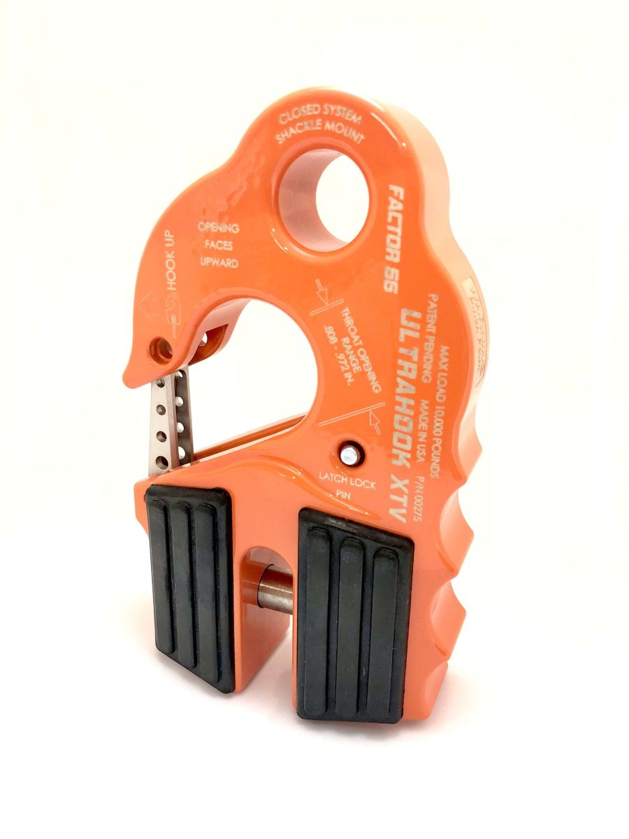 ''FACTOR 55'' ULTRAHOOK XTV WINCH HOOK WITH SHACKLE MOUNT, ORANGE