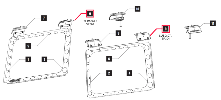 Rhino Rack Montagepunkt außen, Jeep JL Backbone, Mitte, für 50-11RJLB1 Rhino Rack Montagepunkt außen, Jeep JL Backbone, Mitte, für 50-11RJLB1