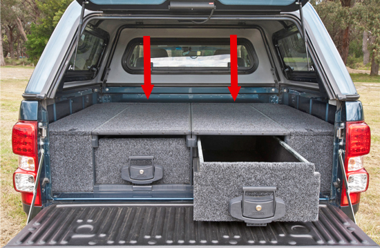 Abdeckung Outback Schublade vorne Isuzu DMax `12 ->, Doppelkabine Abdeckung Outback Schublade vorne Isuzu DMax `12 ->, Doppelkabine