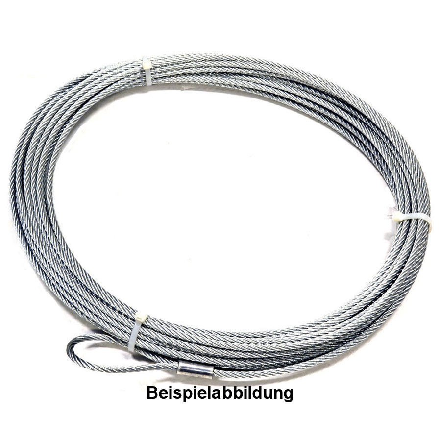 Stahlseil 24m x 10mm, für Tabor 12, 3.2t Haken, Kausche, MBK 86 kN