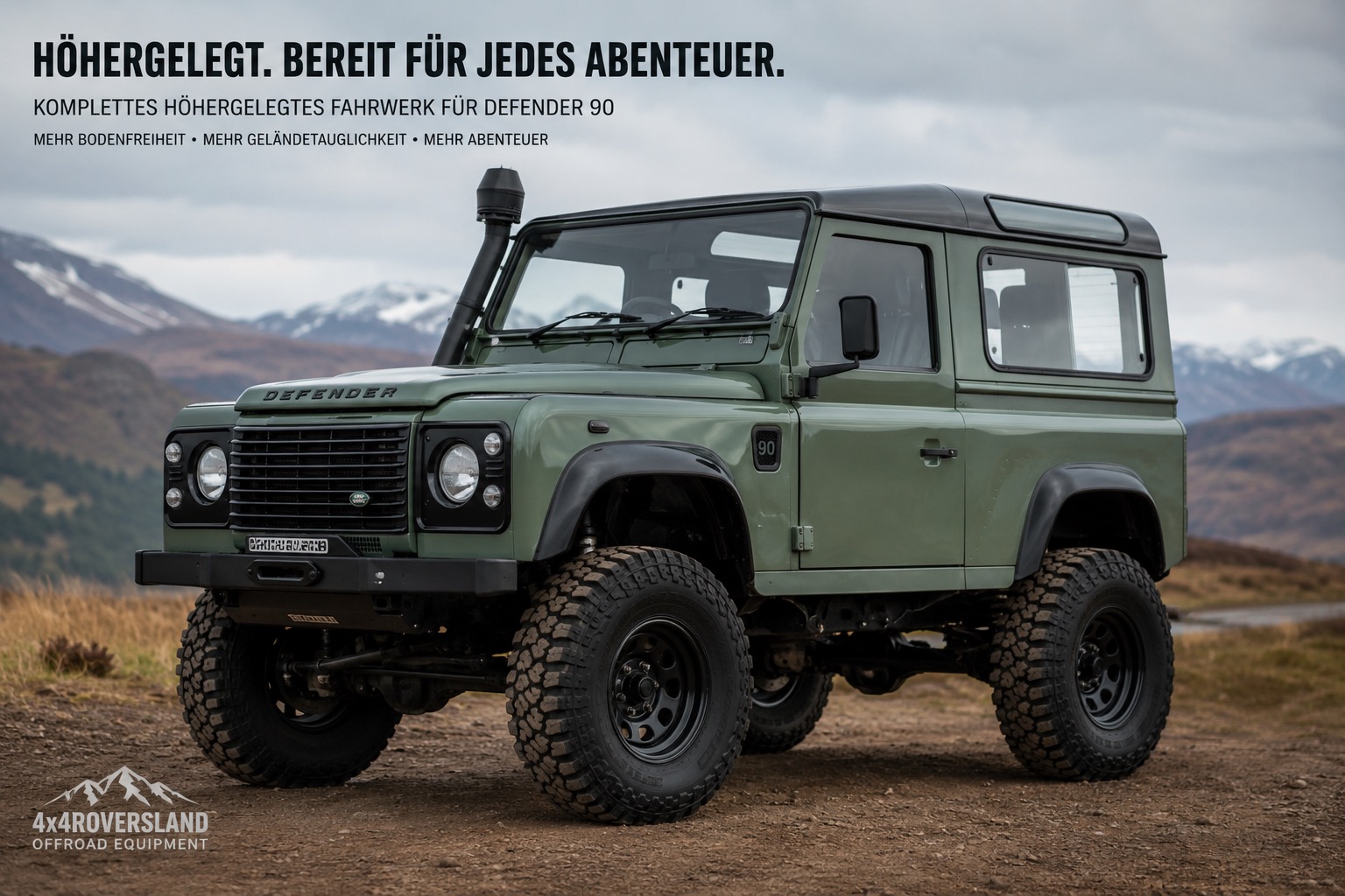 Höhergelegtes Fahrwerk Defender 110, mit Tüv