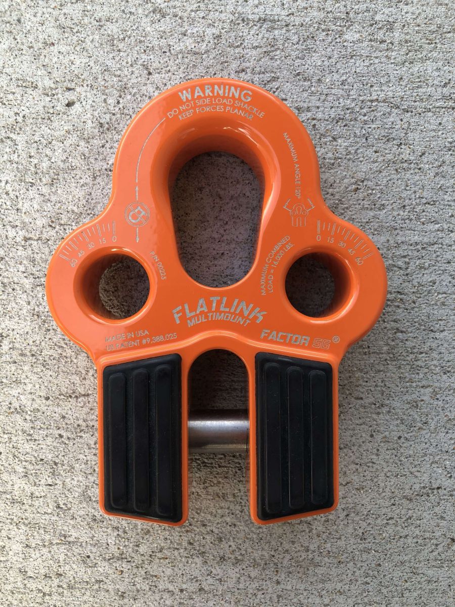 ''FACTOR 55'' FLATLINK MULTIMOUNT WINCH SHACKLE MOUNT, ORANGE