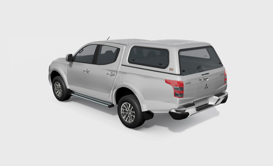 Touring Hardtop für Mitsubishi L200 ab `15 Doka flach seitl. Klappfenster Touring Hardtop für Mitsubishi L200 ab `15 Doka flach seitl. Klappfenster