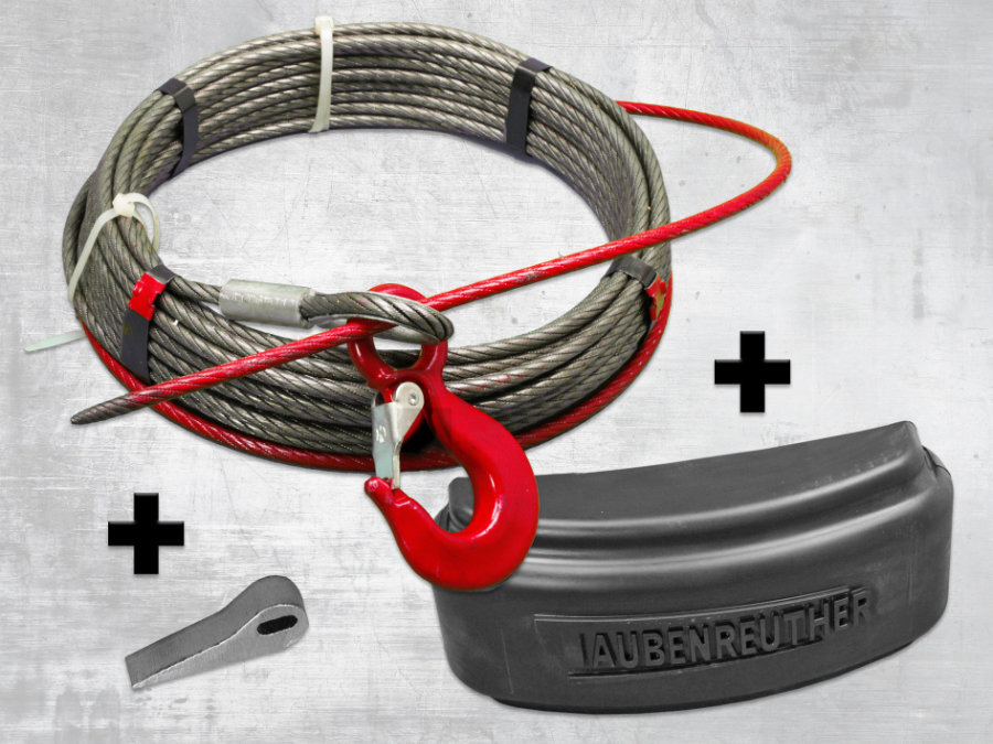 Stahlseilset Zeon 12, 27m x 10,5mm, MBK 110,32kn, Ende Spitz 2m Rot, RSF-Abdeck.