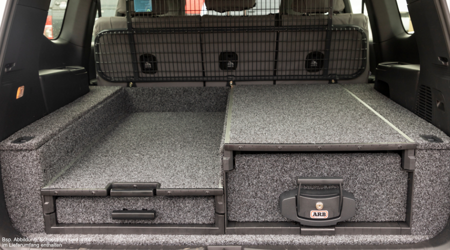 Abdeckung Outback Schublade seitlich Toyota Land Cruiser J300, 7-Sitzer Abdeckung Outback Schublade seitlich Toyota Land Cruiser J300, 7-Sitzer
