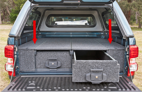 Abdeckung Outback Schublade seitlich Ford Ranger Doppelkabine 04/`12-`23 Abdeckung Outback Schublade seitlich Ford Ranger Doppelkabine 04/`12-`23