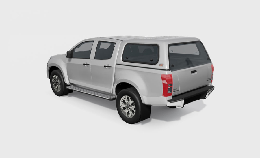Touring Hardtop f. Isuzu D-Max DC `12-17 flach, glatt, seitl. Klappfenster Touring Hardtop f. Isuzu D-Max DC `12-17 flach, glatt, seitl. Klappfenster