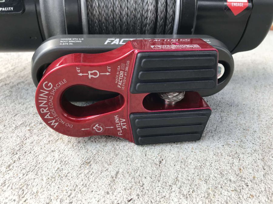''FACTOR 55'' FLATLINK XTV (ATV and UTV) WINCH SHACKLE MOUNT, RED ''FACTOR 55'' FLATLINK XTV (ATV and UTV) WINCH SHACKLE MOUNT, RED