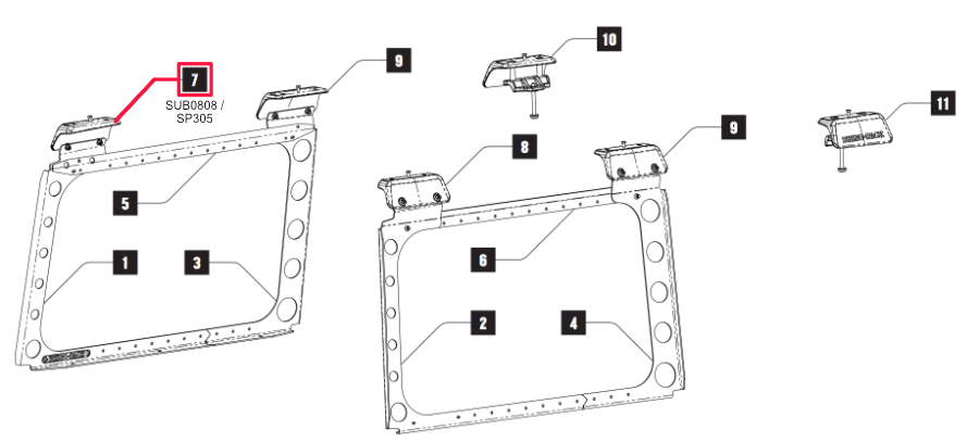 Rhino Rack Montagepunkt außen, Jeep JL Backbone, hinten links, für 50-11RJLB1 Rhino Rack Montagepunkt außen, Jeep JL Backbone, hinten links, für 50-11RJLB1