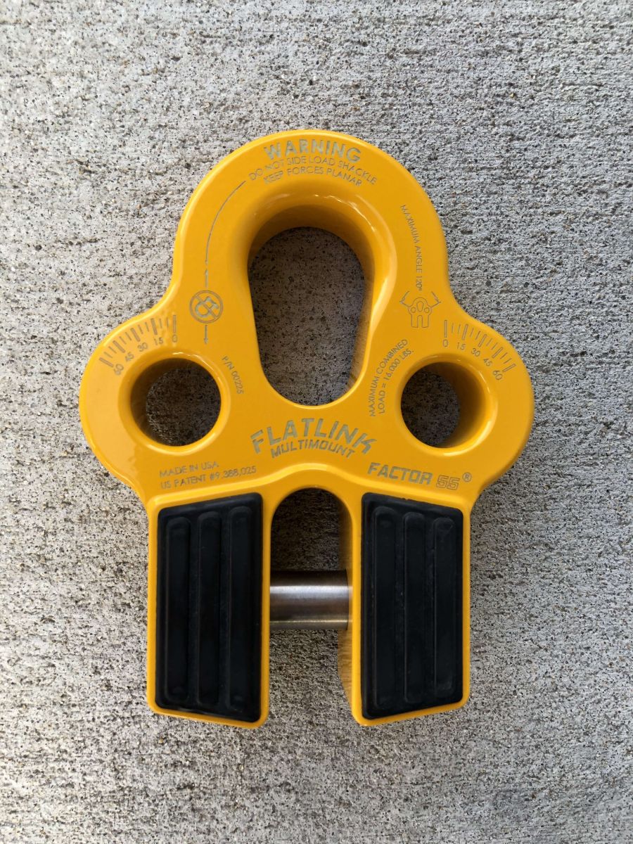 ''FACTOR 55'' FLATLINK MULTIMOUNT WINCH SHACKLE MOUNT, YELLOW
