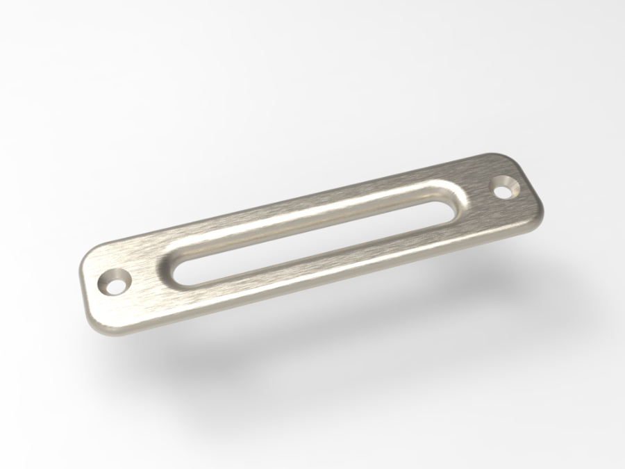 Aluseilfenster LA 254mm silber eloxiert mit negativ Versatz für Kunststoffseil Aluseilfenster LA 254mm silber eloxiert mit negativ Versatz für Kunststoffseil