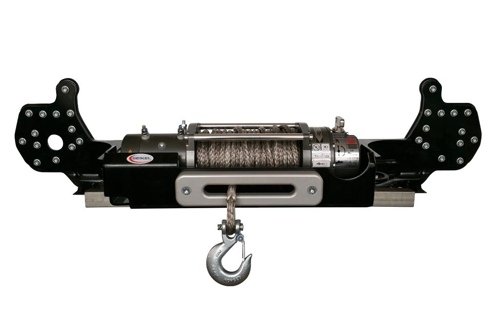 Seilwinden-Set VW T5 ab `10 & T6, inkl. WARN M8000, Kunststoffseil & Seilfenster