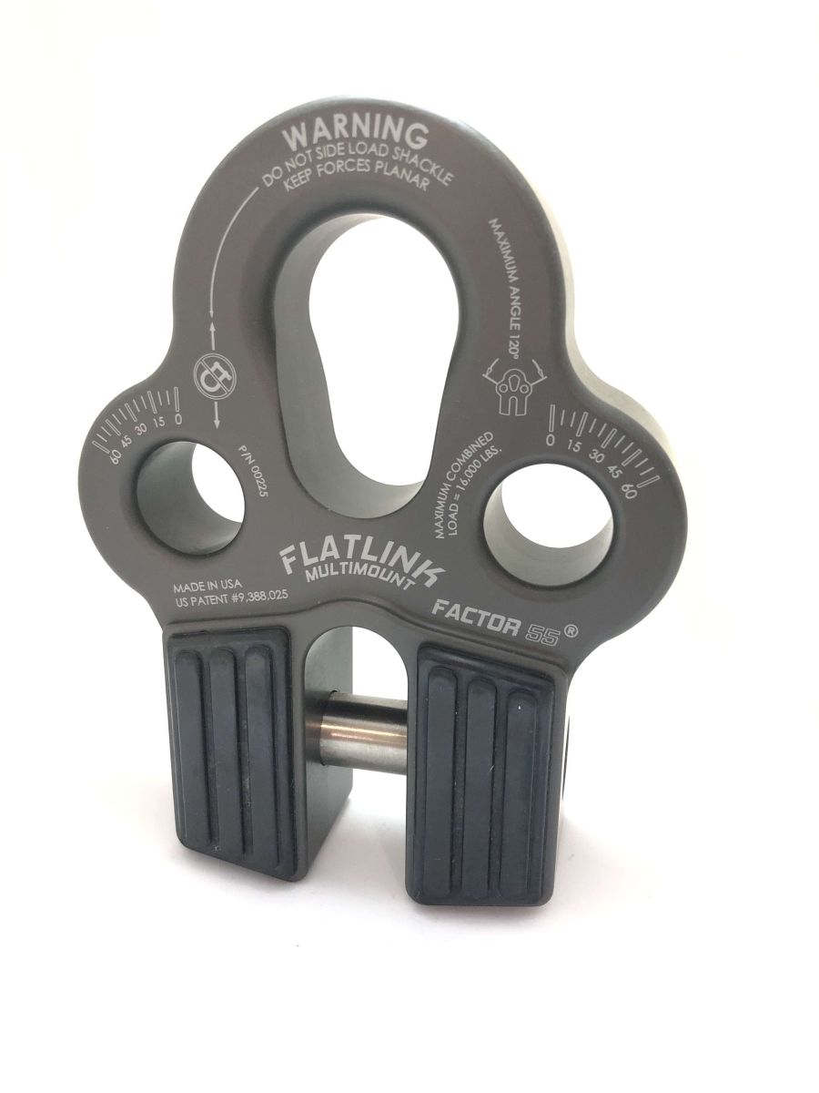 ''FACTOR 55'' FLATLINK MULTIMOUNT WINCH SHACKLE MOUNT, GRAY