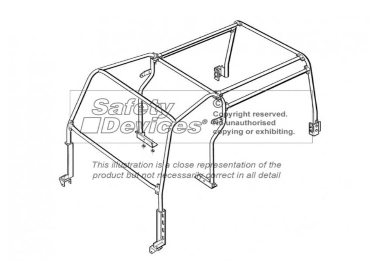 RBL1487SSS Interner halber Überrollkäfig Defender 110 CSW mit externen Vorderstützen