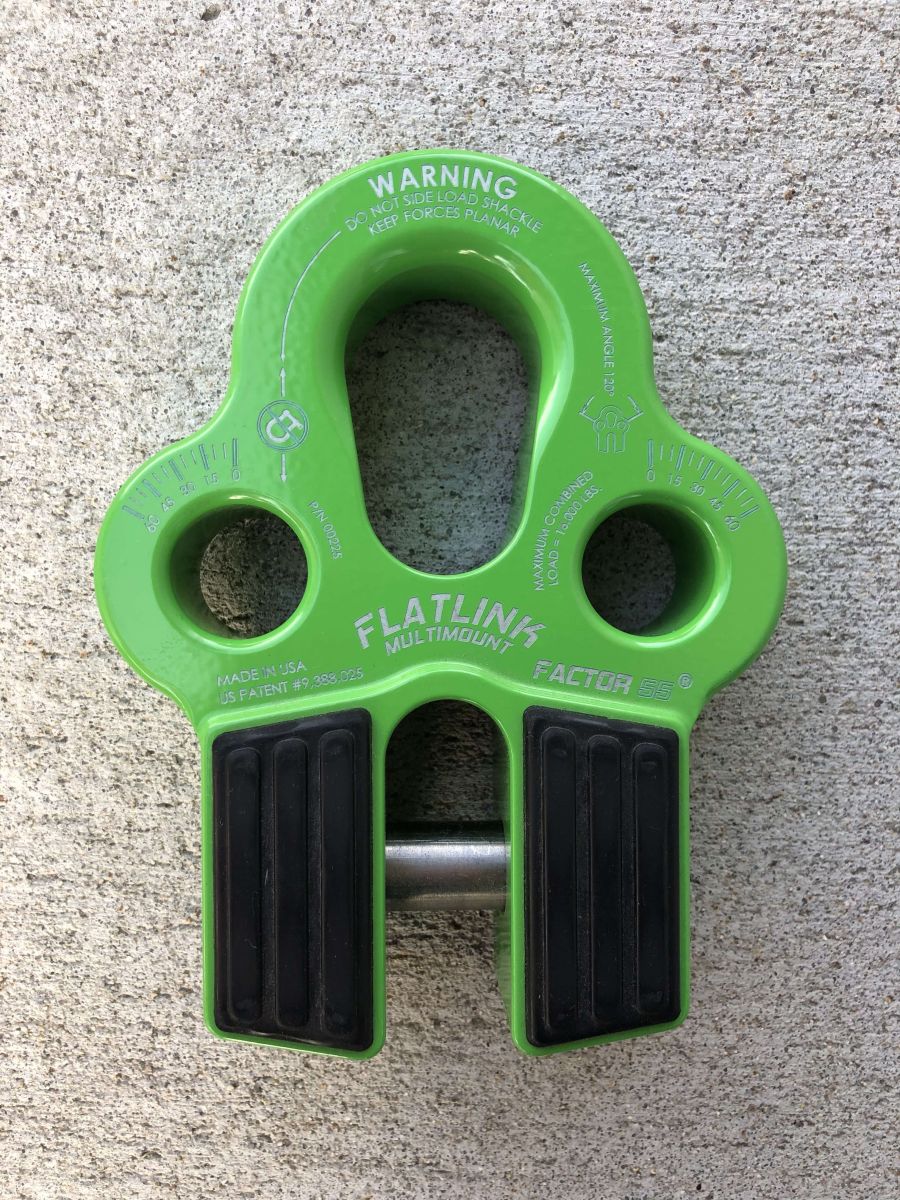 ''FACTOR 55'' FLATLINK MULTIMOUNT WINCH SHACKLE MOUNT, GREEN ''FACTOR 55'' FLATLINK MULTIMOUNT WINCH SHACKLE MOUNT, GREEN