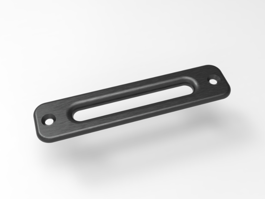 Aluseilfenster LA 254mm schwarz eloxiert mit negativ Versatz für Kunststoffseil Aluseilfenster LA 254mm schwarz eloxiert mit negativ Versatz für Kunststoffseil
