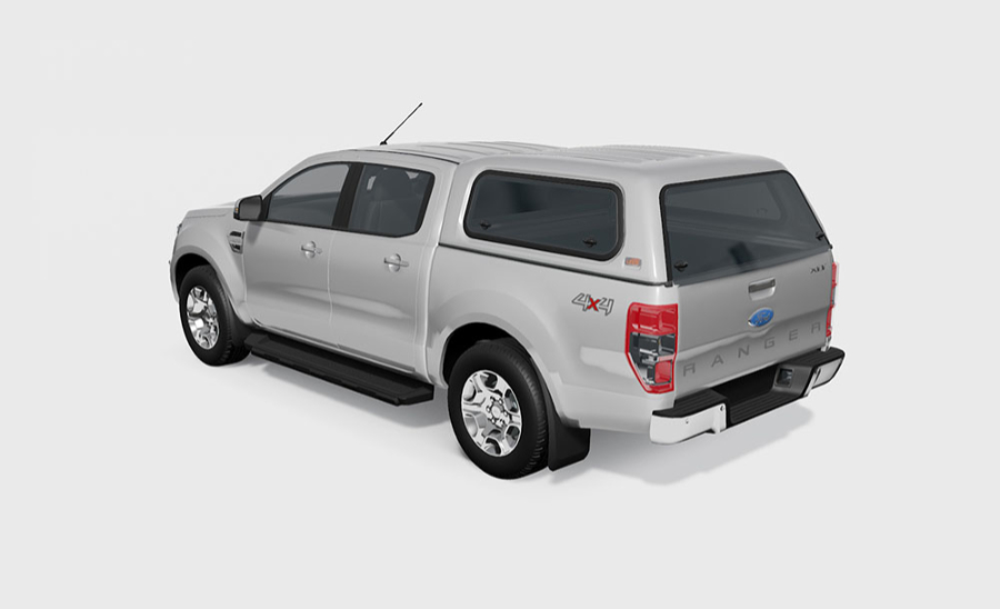 Touring Hardtop für Ford Ranger `12-`23, 2AB DC flach, glatt, seitl. Klappfenster Touring Hardtop für Ford Ranger `12-`23, 2AB DC flach, glatt, seitl. Klappfenster