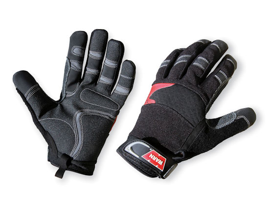 WARN Arbeitshandschuhe XXL Synth.-Leder mit Kevlar-Verstärkung schwarz-grau