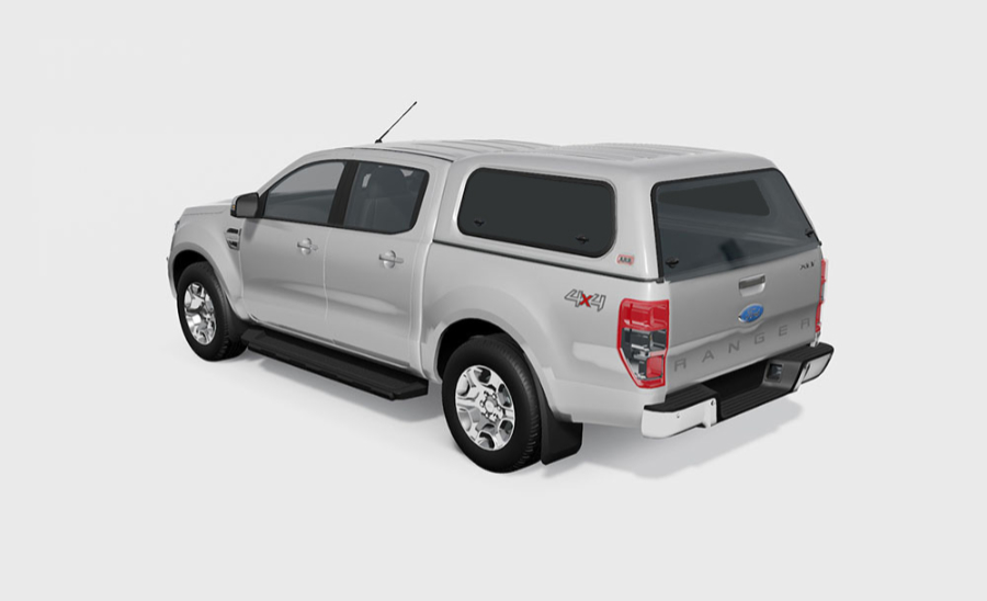 Commercial Hardtop Ford Ranger `12-`23, 2AB DC flach, glatt, seitl. Alu-Klappen Commercial Hardtop Ford Ranger `12-`23, 2AB DC flach, glatt, seitl. Alu-Klappen
