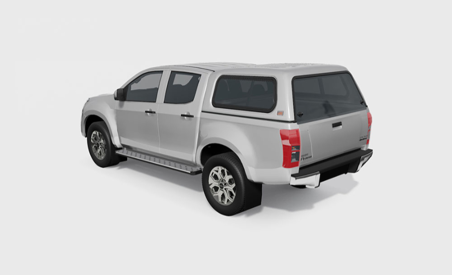 Standard Hardtop für Isuzu D-Max DC 12-17 flach, glatt, seitl. Schiebef. Standard Hardtop für Isuzu D-Max DC 12-17 flach, glatt, seitl. Schiebef.