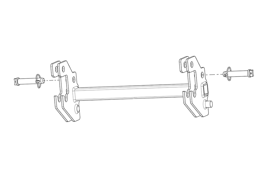 Adapter von Serie 22 Aufnahme auf UTV V-Pflug, inkl Steckbolzen